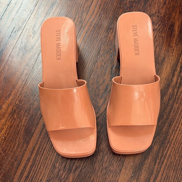 Steve Madden Womens Harlin Square Toe Slip On Heel Sandals  Size 9 - Picture 1 of 4